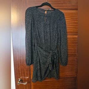 Swiss Dot Wrap Style Mini Dress